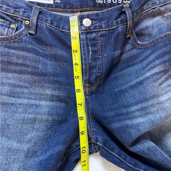 Gap 1969 Japanese Selvedge Denim Blue Jeans Women's Sz 29r button fly Boyfriend - Picture 4 of 8